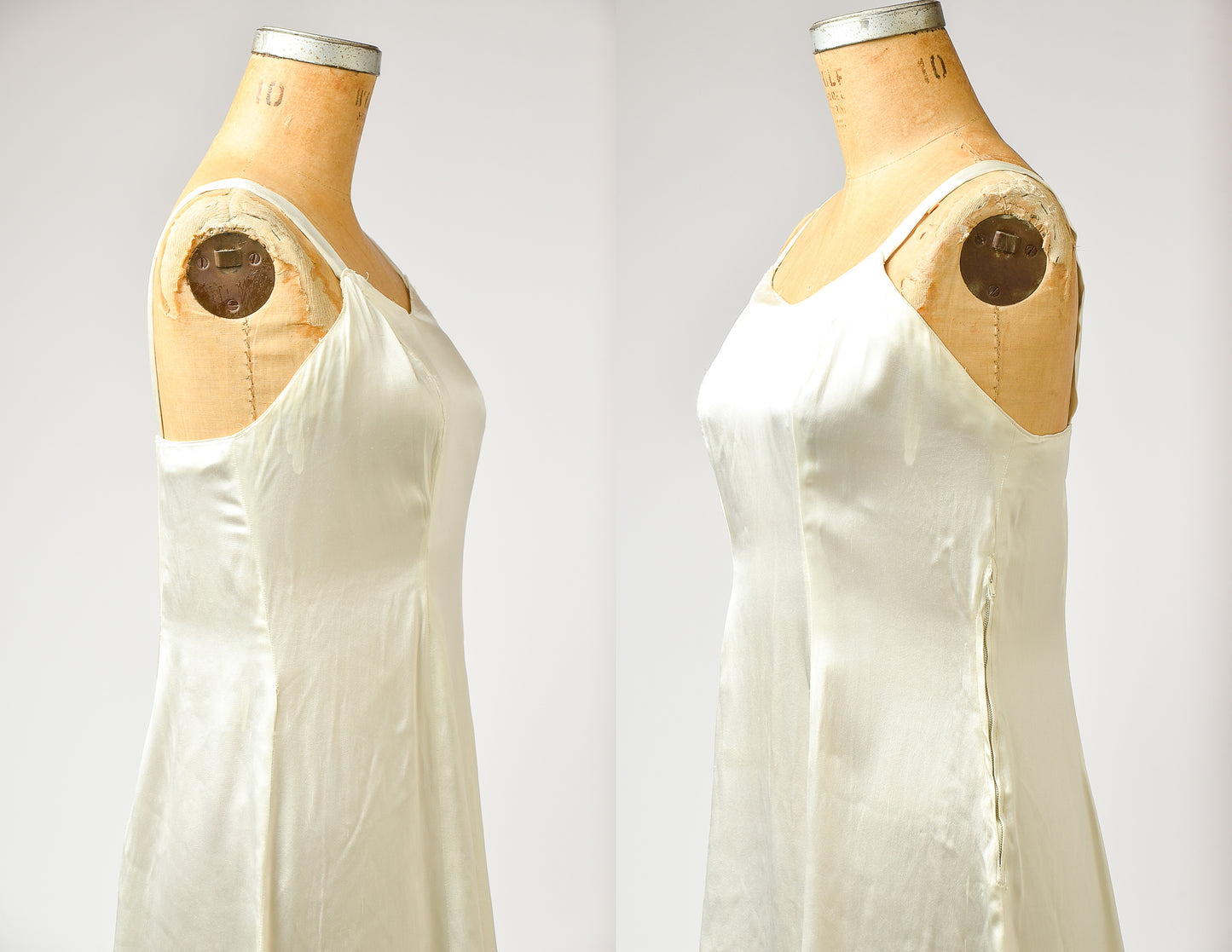 1920s Silk Satin Bridal Slip Full Length Slip Dress