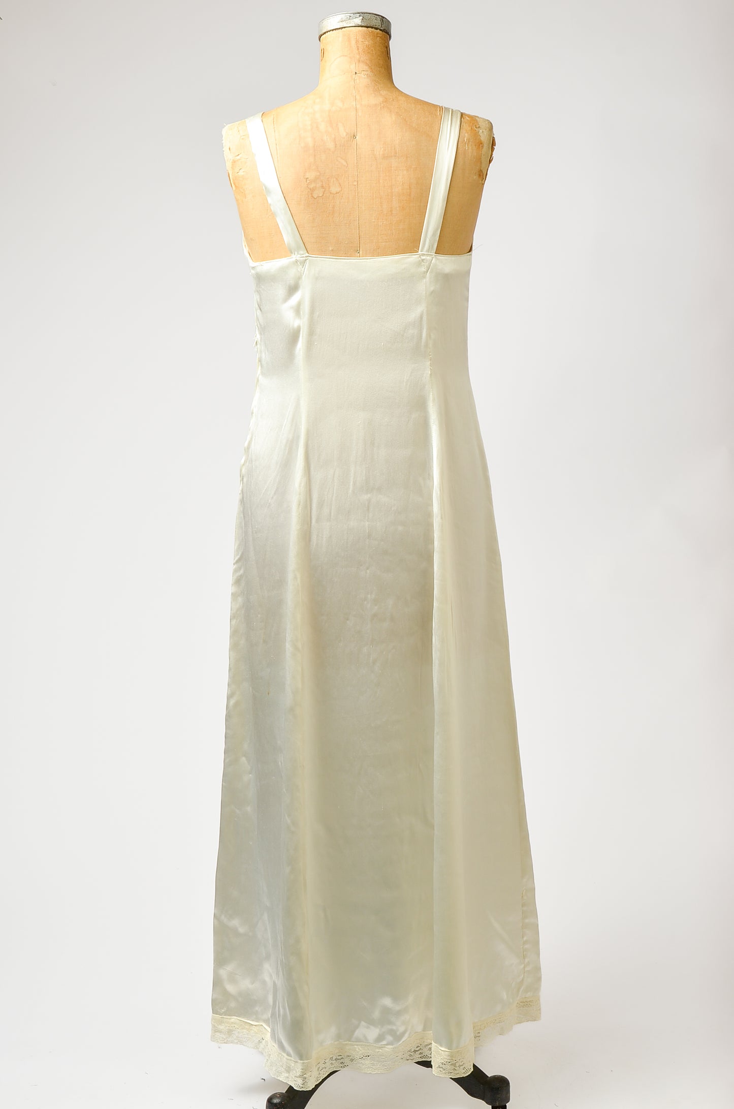 1920s Silk Satin Bridal Slip Full Length Slip Dress