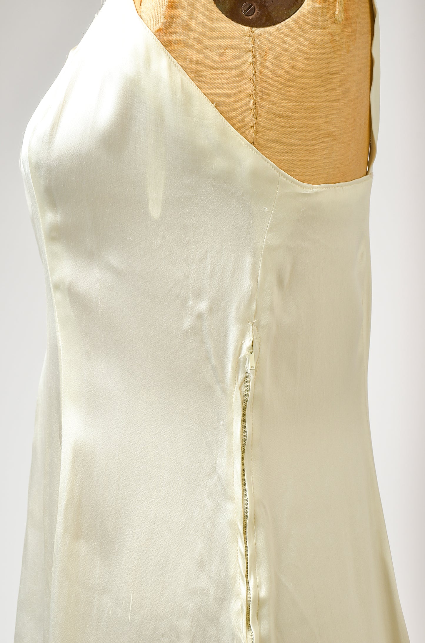 1920s Silk Satin Bridal Slip Full Length Slip Dress