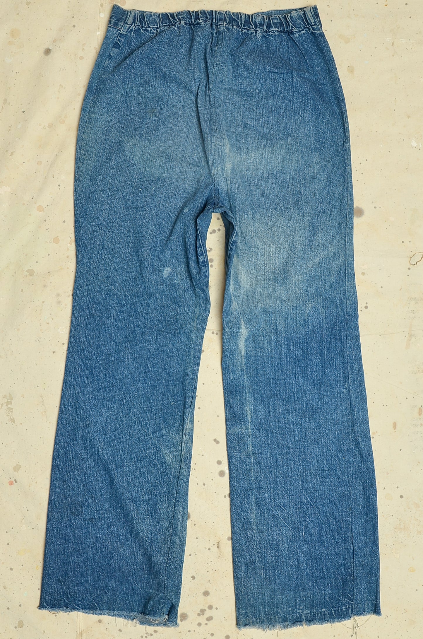 1960s Bell Bottoms Indigo Dungarees Style Hippie Jeans 32 x 31