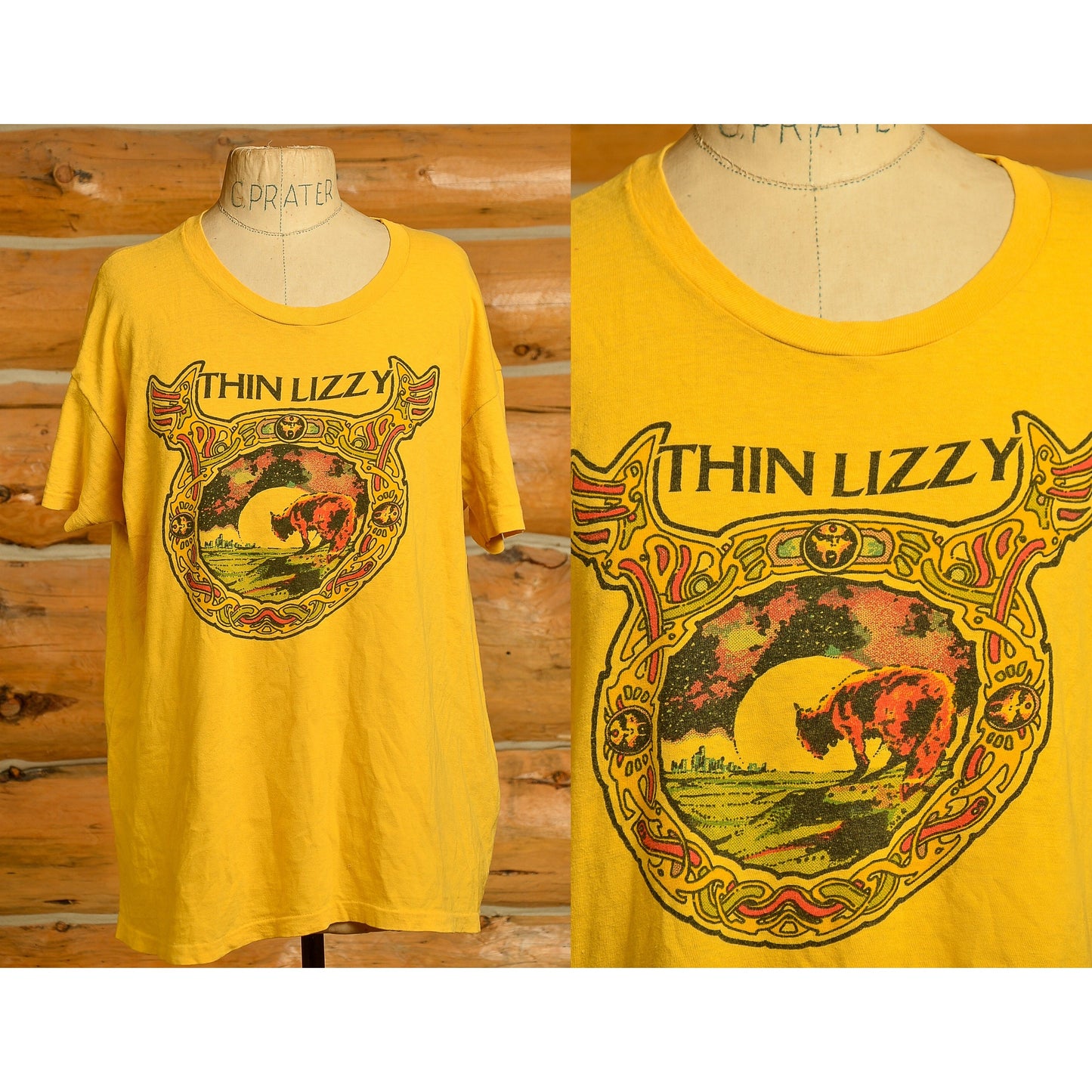 1970s Thin Lizzy Johnny the Fox Album Yellow T Shirt