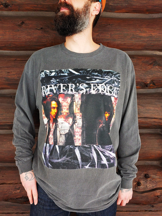 The Rivers Edge Front and Back Print Faded Black Long Sleeve T Shirt