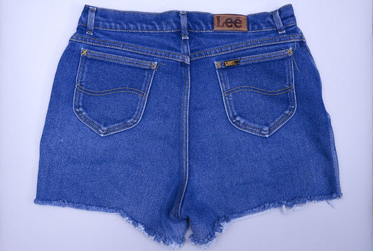 70s Lee Cut Off Dark Denim High Waisted Shorts W 32