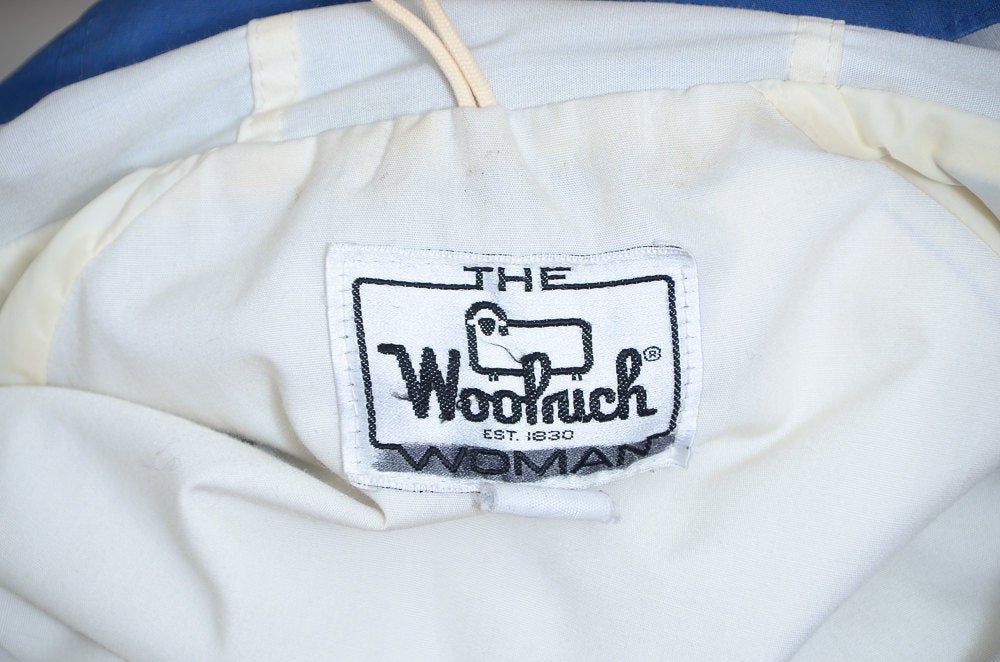 80s Woolrich Parka Blue Hooded Mountaineer Anorak Parka Womens Jacket