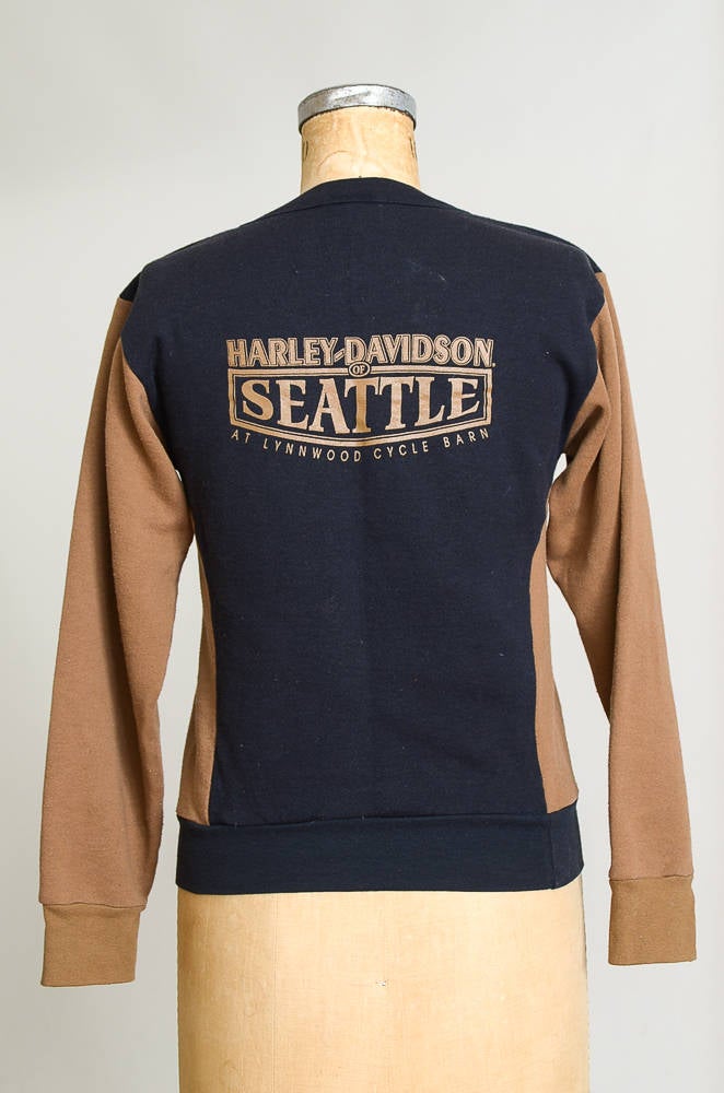 1980s Harley Davidson Eagle Seattle Washington Motorcycle Sweatshirt