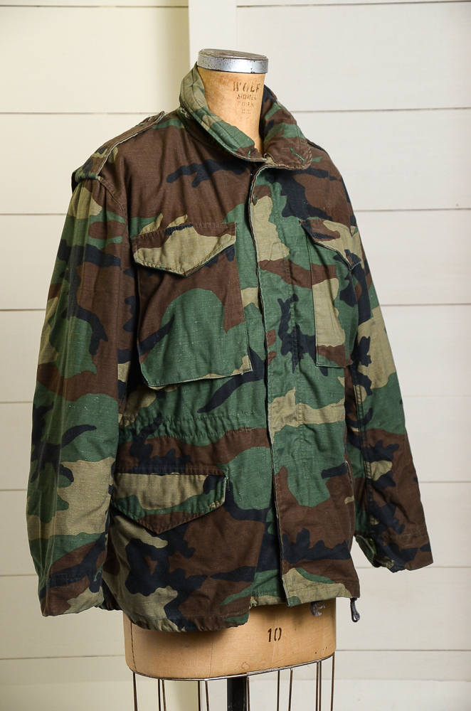 1980s Camo Parka Camouflage US Army Military M-65 Field Jacket