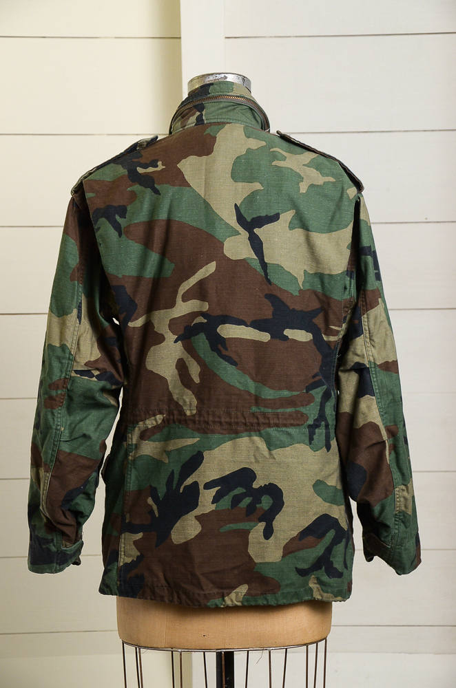 1980s Camo Parka Camouflage US Army Military M-65 Field Jacket