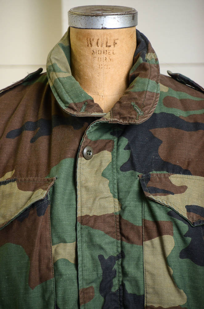 1980s Camo Parka Camouflage US Army Military M-65 Field Jacket