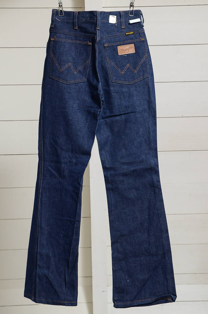 1960s Wrangler Deadstock Jeans Dark Blue Denim No Fault Denim Boot Cut Classic Western Blue Jeans 27 x 32