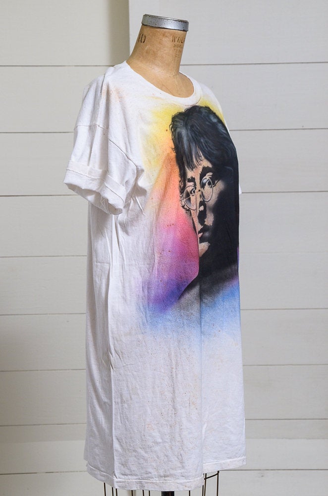 1980s John Lennon Airbrush Oversized T Shirt Dress