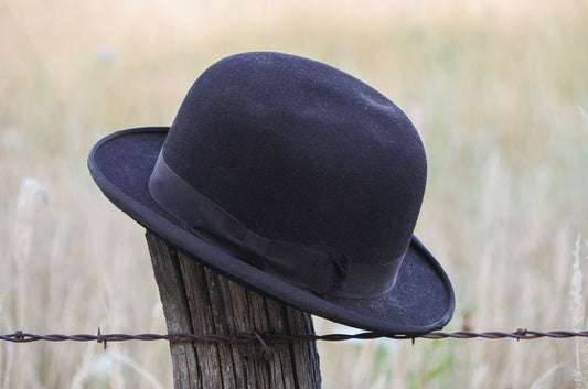 1910 Era Derby Hat Danbury Hatter Co Black Felt  Mens Dress Hat size 7 1/8