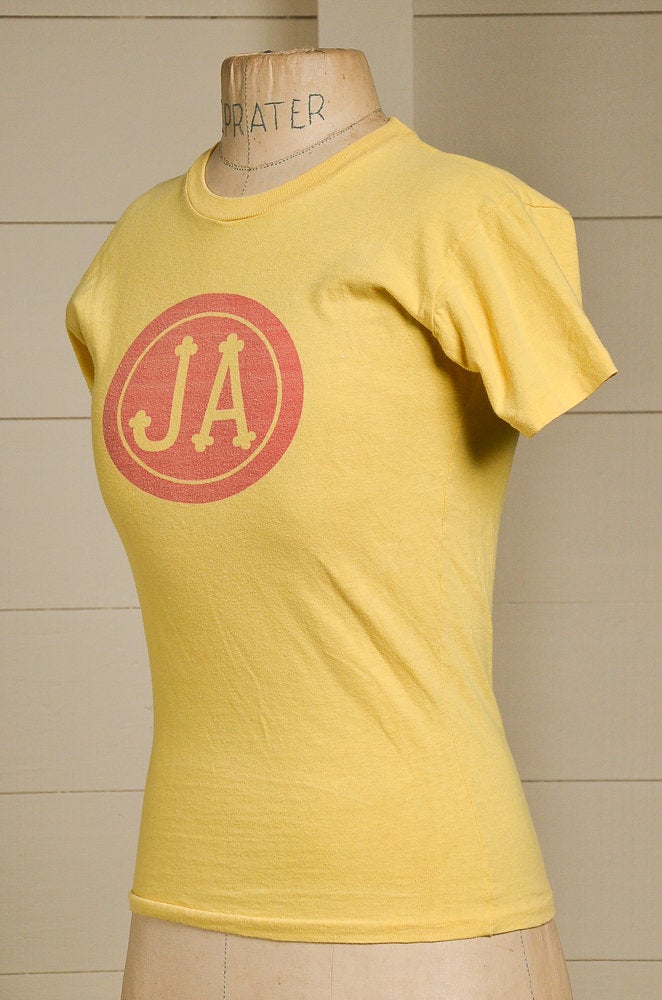 1970s Jefferson Airplane Grunt Records Yellow Cotton T Shirt