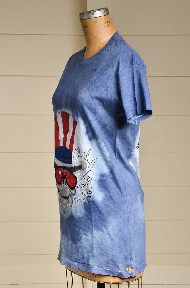 1980s Grateful Dead Uncle Sam Skeleton Tie Dye T Shirt