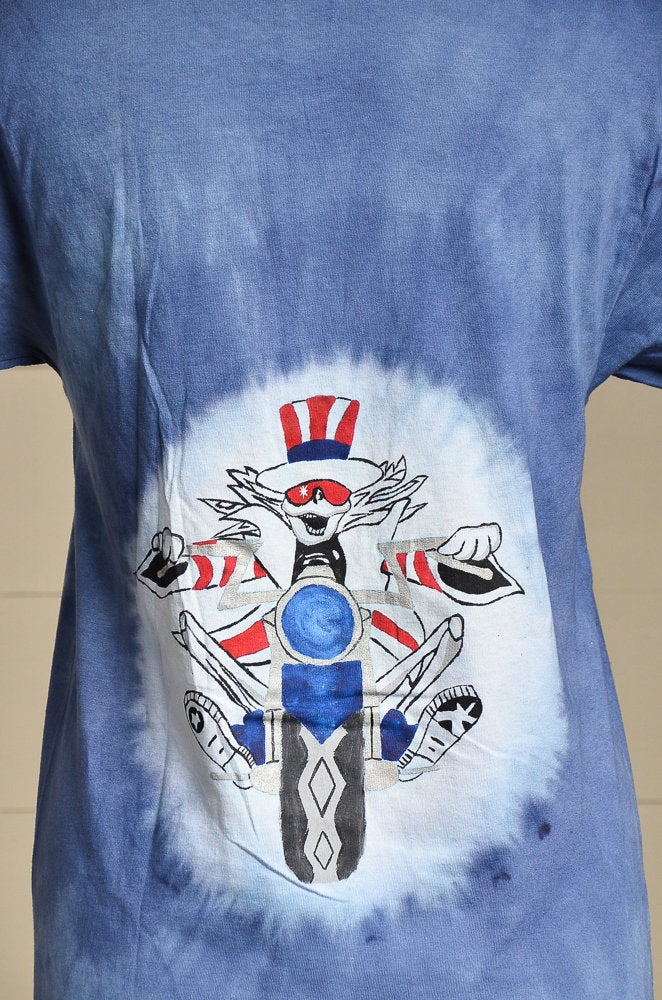 1980s Grateful Dead Uncle Sam Skeleton Tie Dye T Shirt