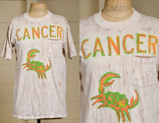 70s Cancer Astrological Handmade T Shirt Single Pocket Hi Cru Tag Cotton T Shirt