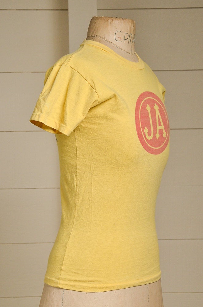 1970s Jefferson Airplane Grunt Records Yellow Cotton T Shirt