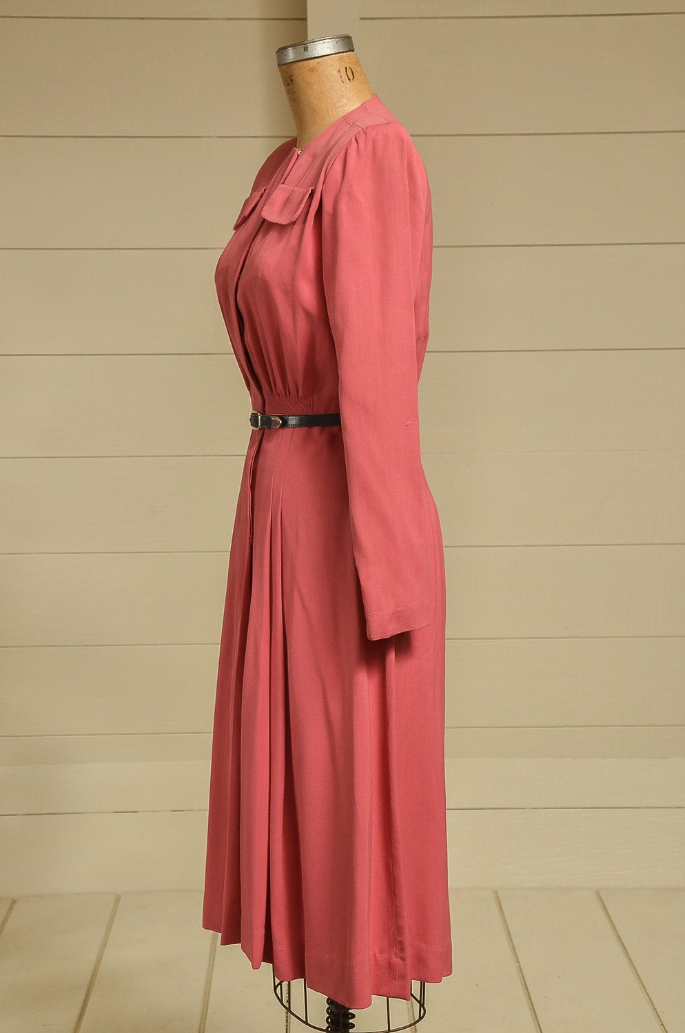 1950s Rayon Dress R & K Originals Rose Blush Pink Midi Dress