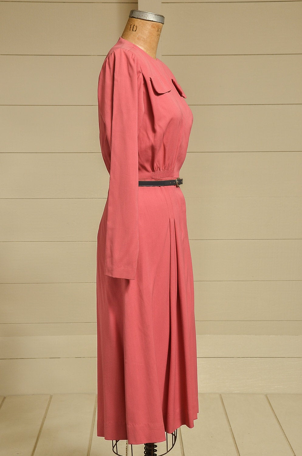 1950s Rayon Dress R & K Originals Rose Blush Pink Midi Dress