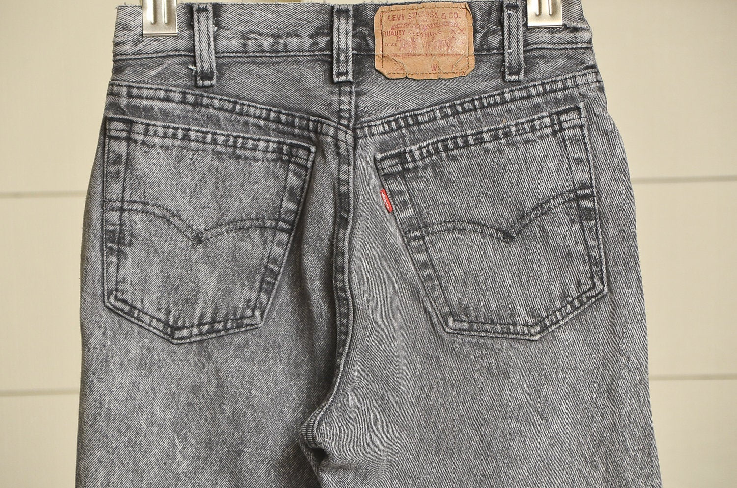 1980s Levis 501 Gray Acid Wash Denim Made in USA Button Fly Jeans