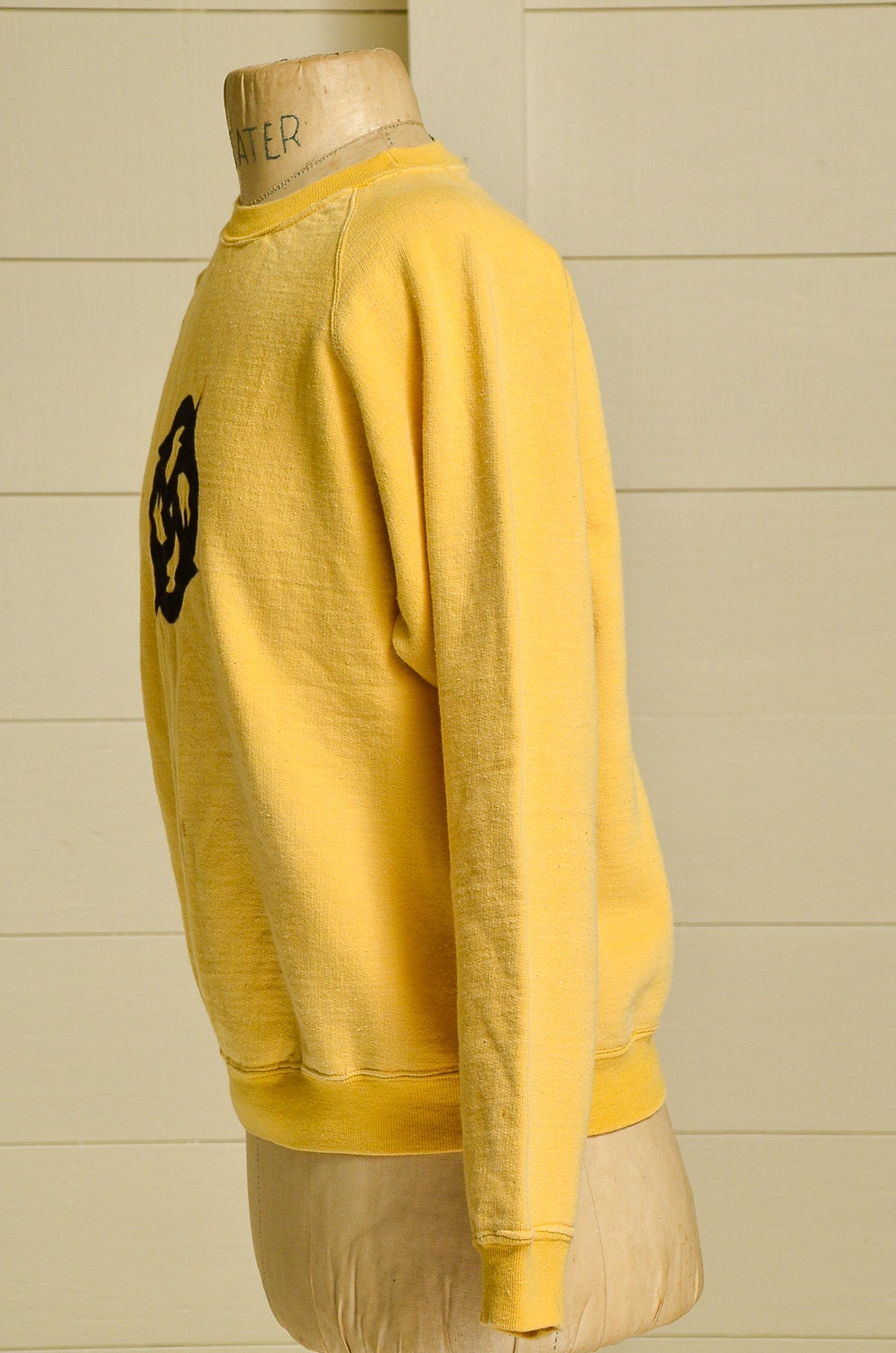 Early 70s Traffic Sweatshirt Yellow Cotton Flocked Rock Sweatshirt