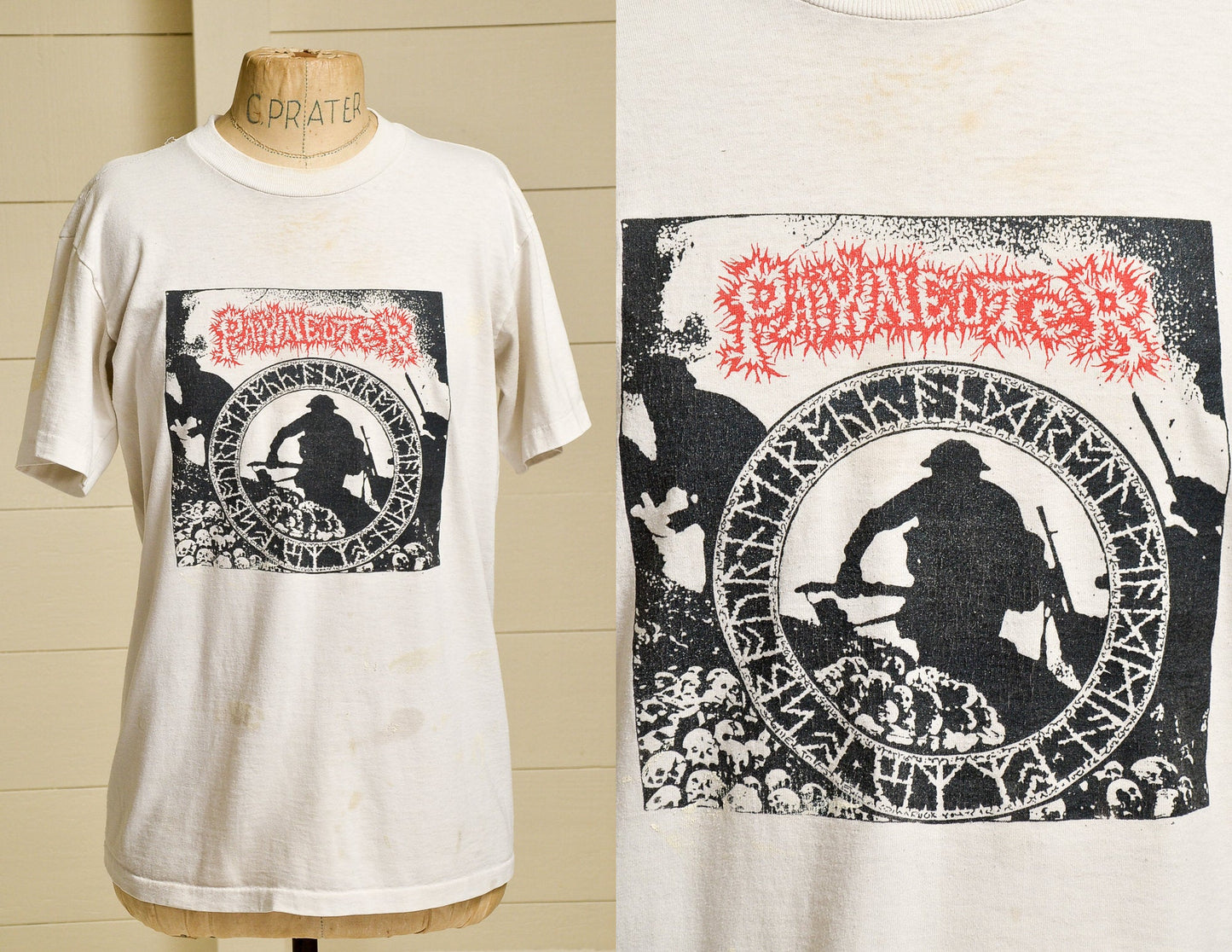 90s Grindcore Pay Neuter Hardcore Tee White Cotton Crust Punk T Shirt