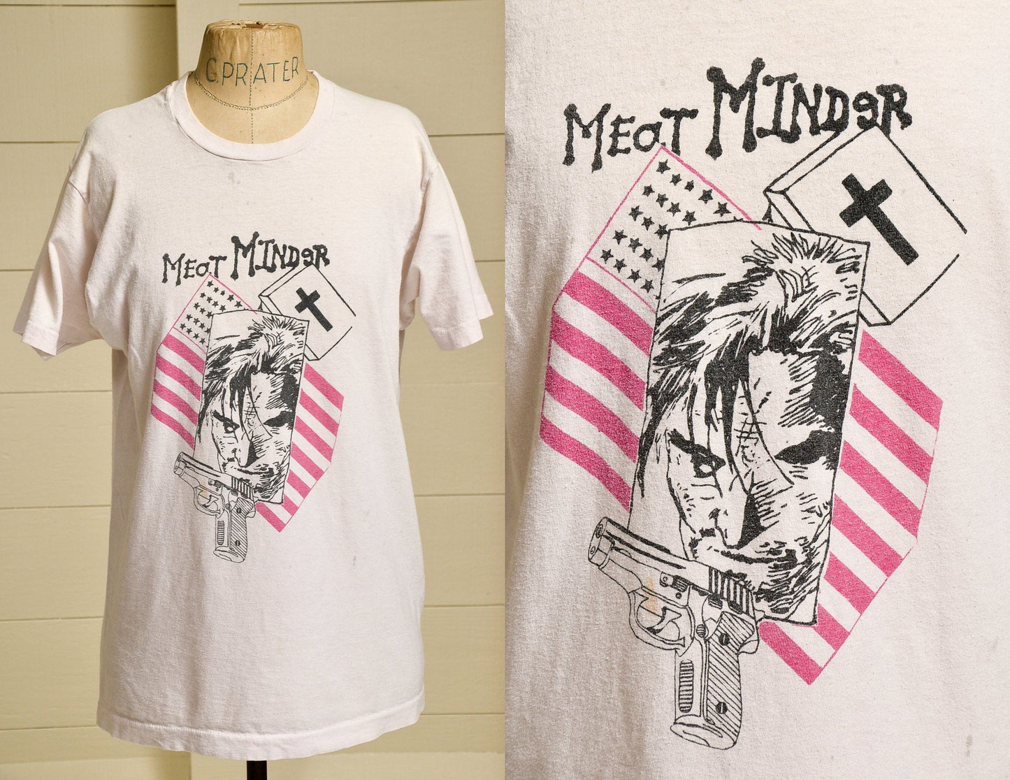 80s Punk Meat Minder Spokane Punk Band Cotton T Shirt