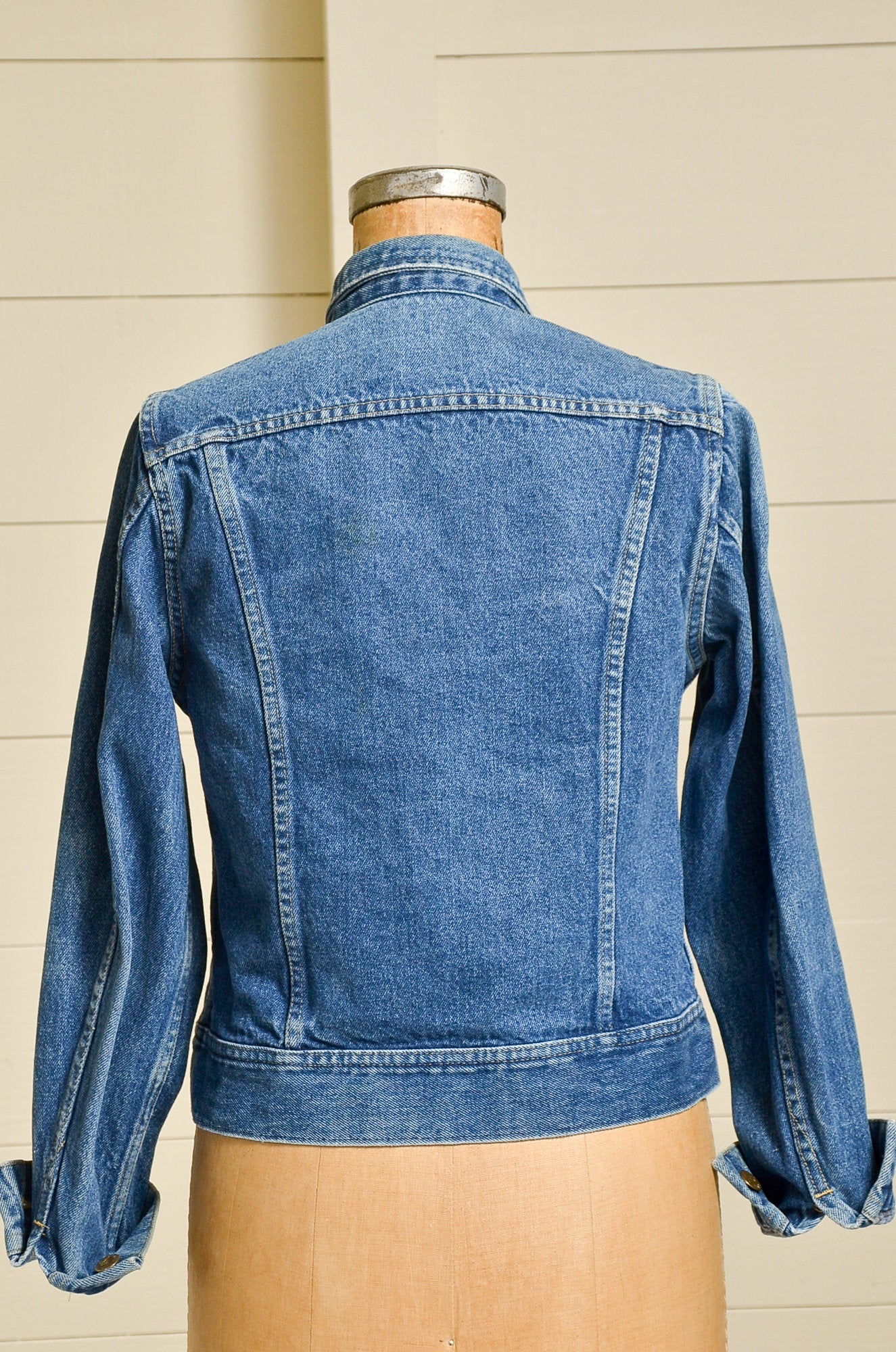 Vintage Lee Jean Jacket Blue Denim Western Ranch Hand Jean Jacket