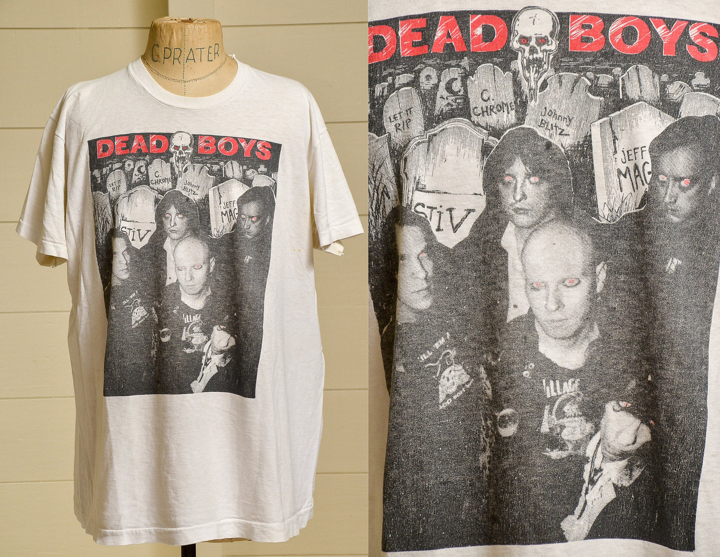 1984 Dead Boys Punk T Shirt White Cotton Punk Tee