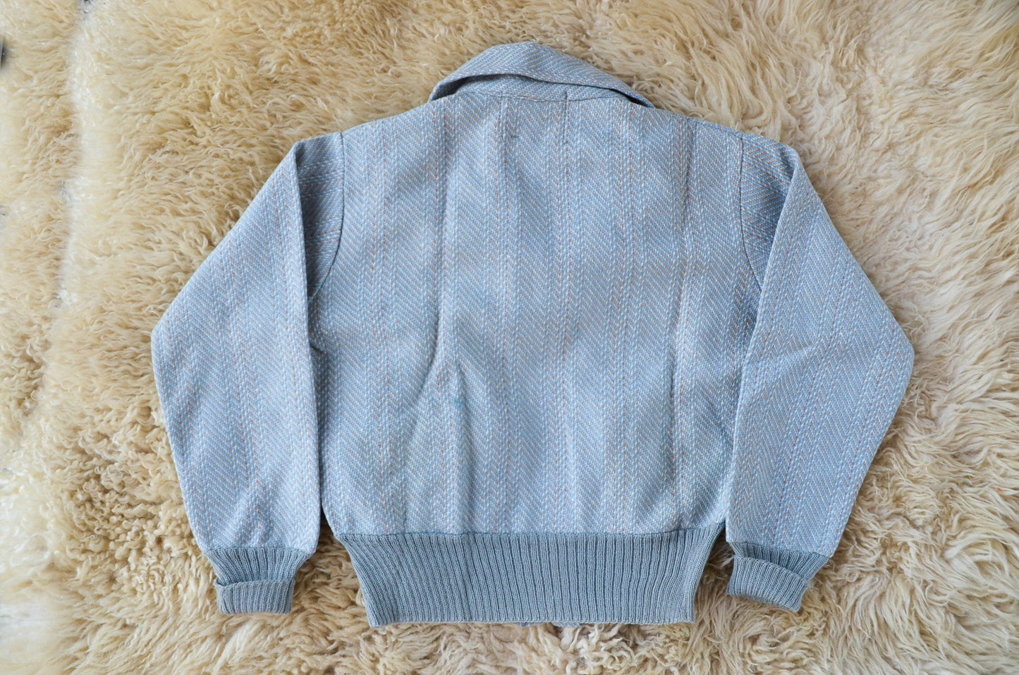 1950s Deadstock Wool Ricky Jacket Blue Plaid Brunswick Bomber Jacket size 8