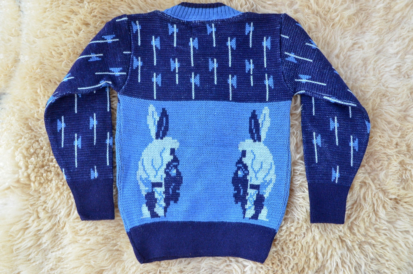 1950s Deadstock Indian Chief Souvenir Kids Wool Ski Sweater size 5