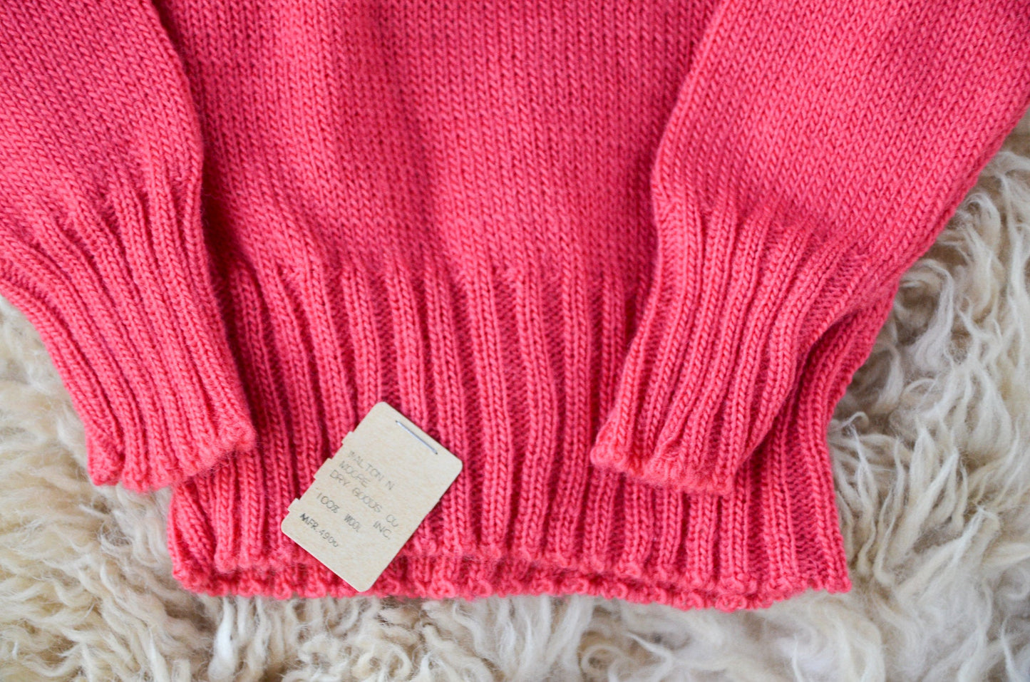 1950s Deadstock Kids Sweater Pink Cherub Horse Knit Wool Ski Sweater 2