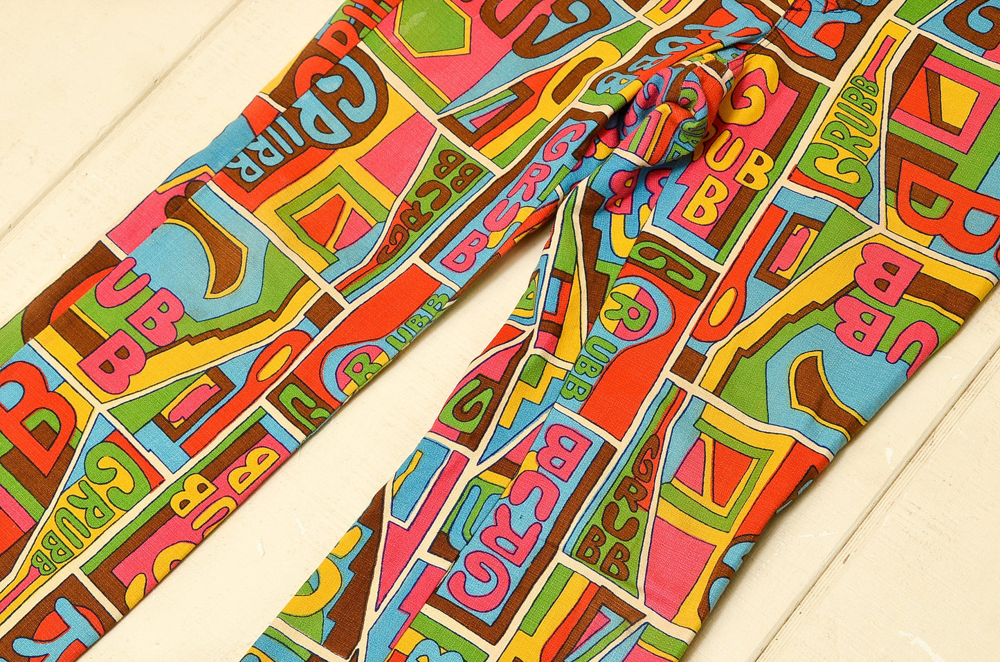 1960s Robert Bruce Grubb Pants Pop Art Print All Over Print Hippie 35 x 29