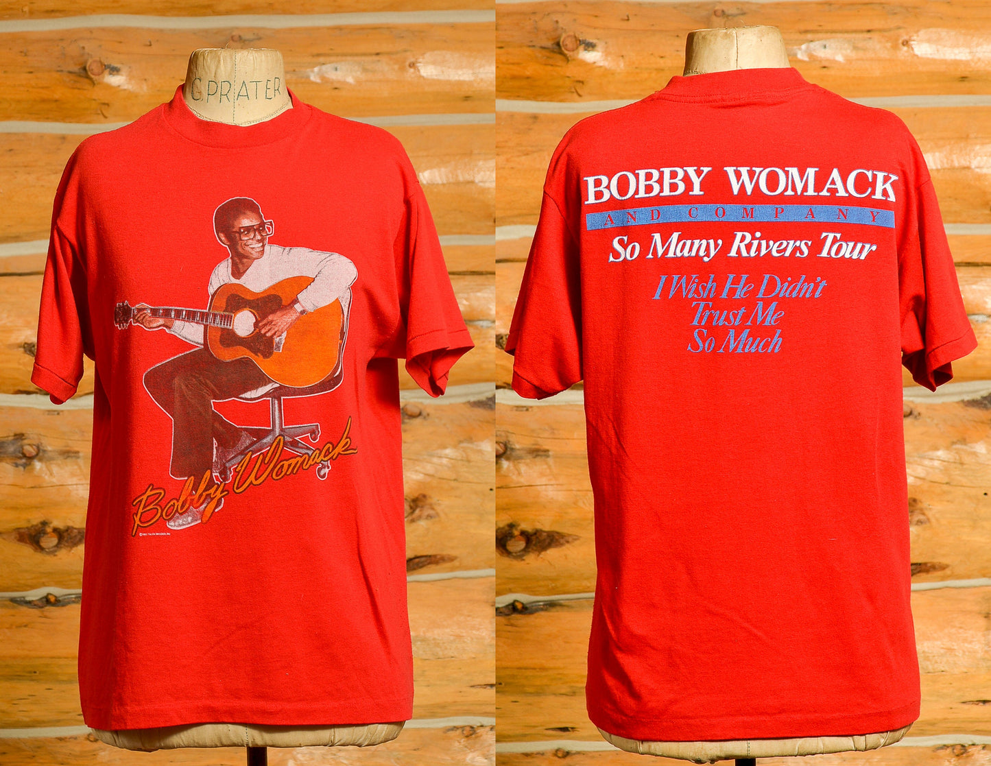 1985 Bobby Womack So Many Rivers Tour T Shirt R & B Soul Artist Red Cotton T Shirt