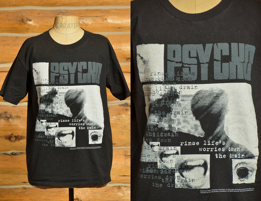 Vintage Psycho Movie Promo Horror Movie Black Cotton T Shirt