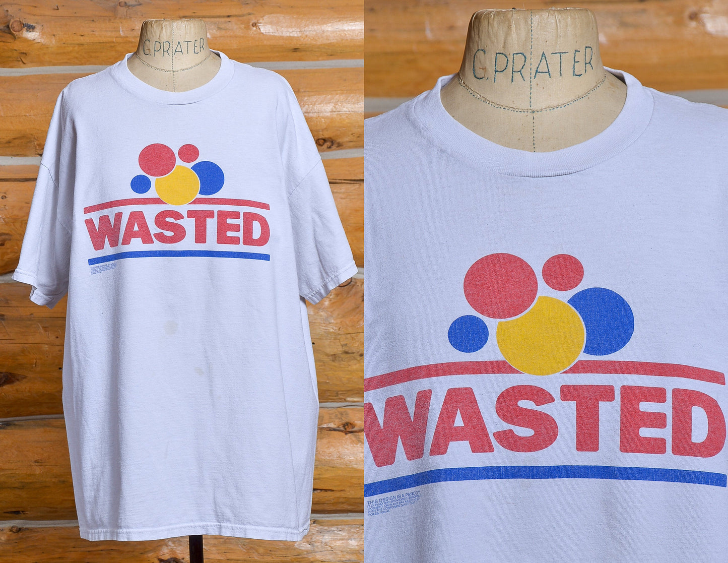 90s Wasted T Shirt Wonder Bread Parody Novelty Party Shirt