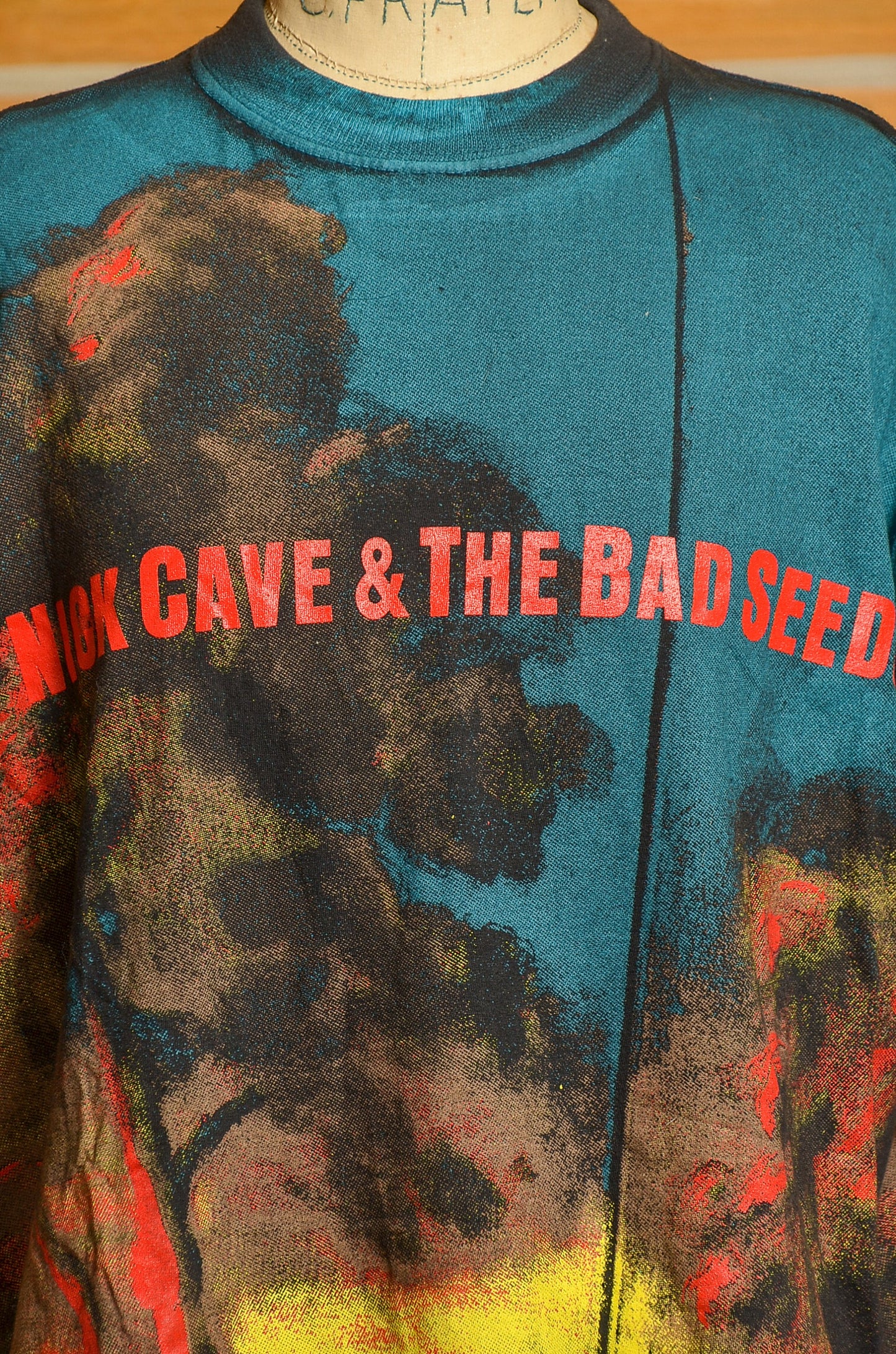 90s Nick Cave & the Bad Seeds All Over Print Black Cotton Tee