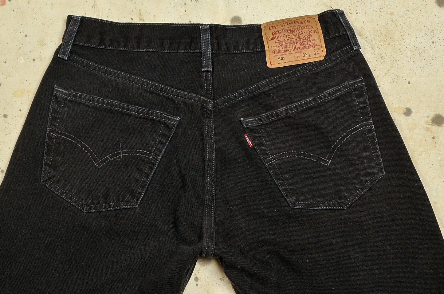 Vintage Levis 501 Black Denim Button Fly Jeans 31 x 34