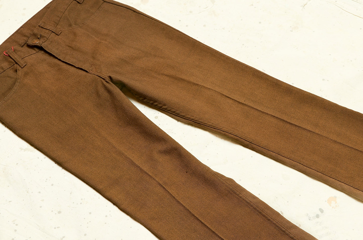 1970s Levis Big E Pants Sta Prest Coyote Brown Flared Jeans 29 x 31