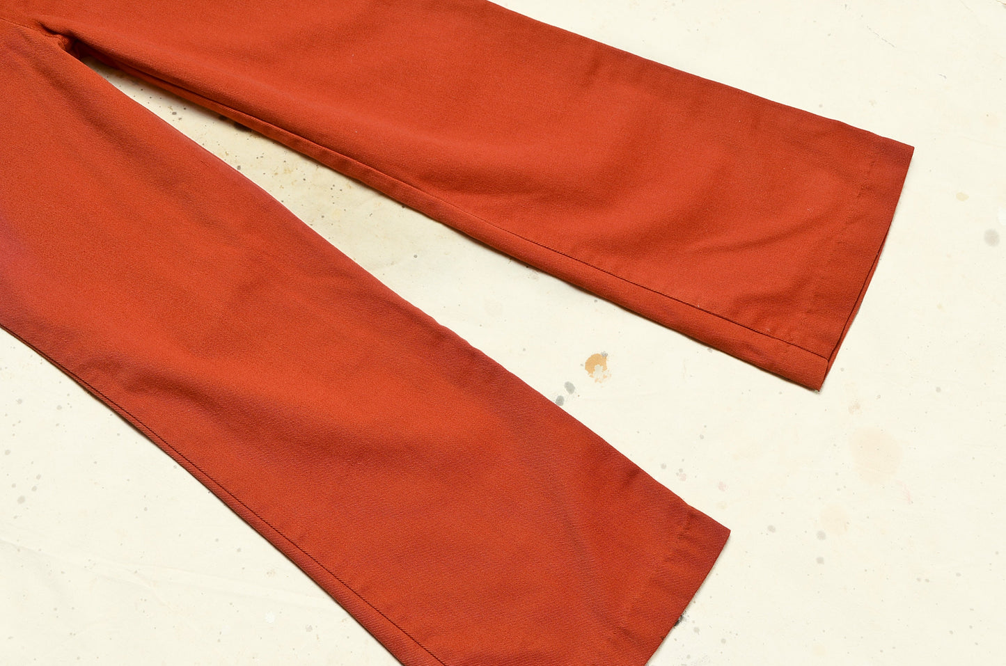 1970s Rust Orange Embroidered Pockets High Waisted Bell Bottoms 28 x 29