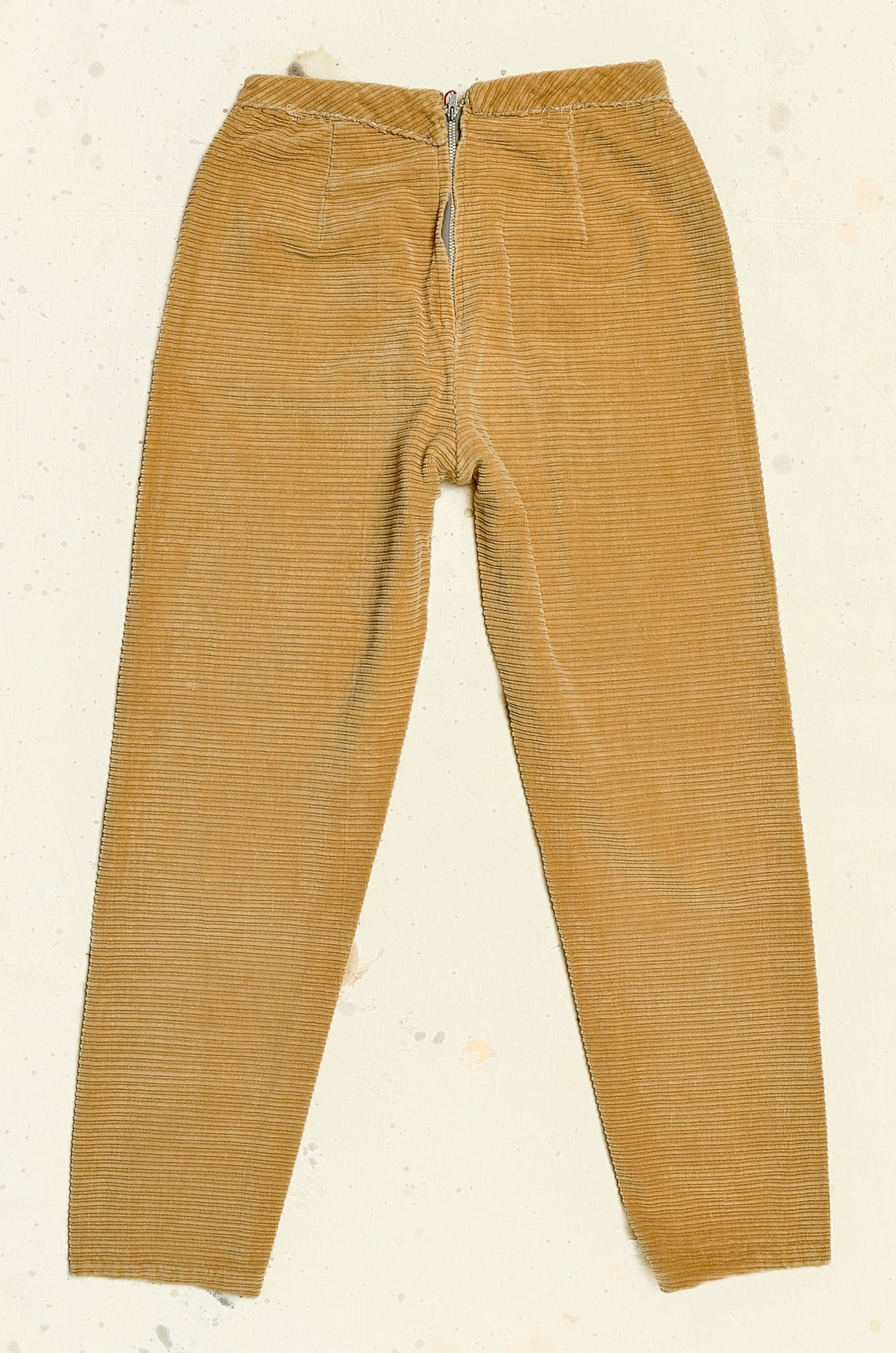 1950s Corduroy Cigarette Pants Light Brown High Waisted Tapered Trousers