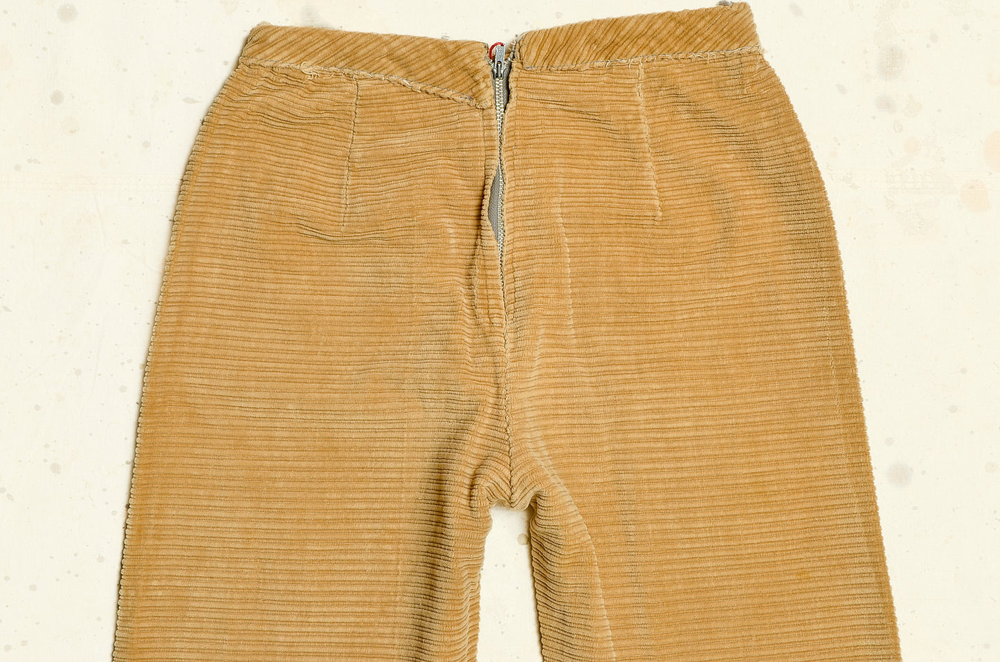 1950s Corduroy Cigarette Pants Light Brown High Waisted Tapered Trousers