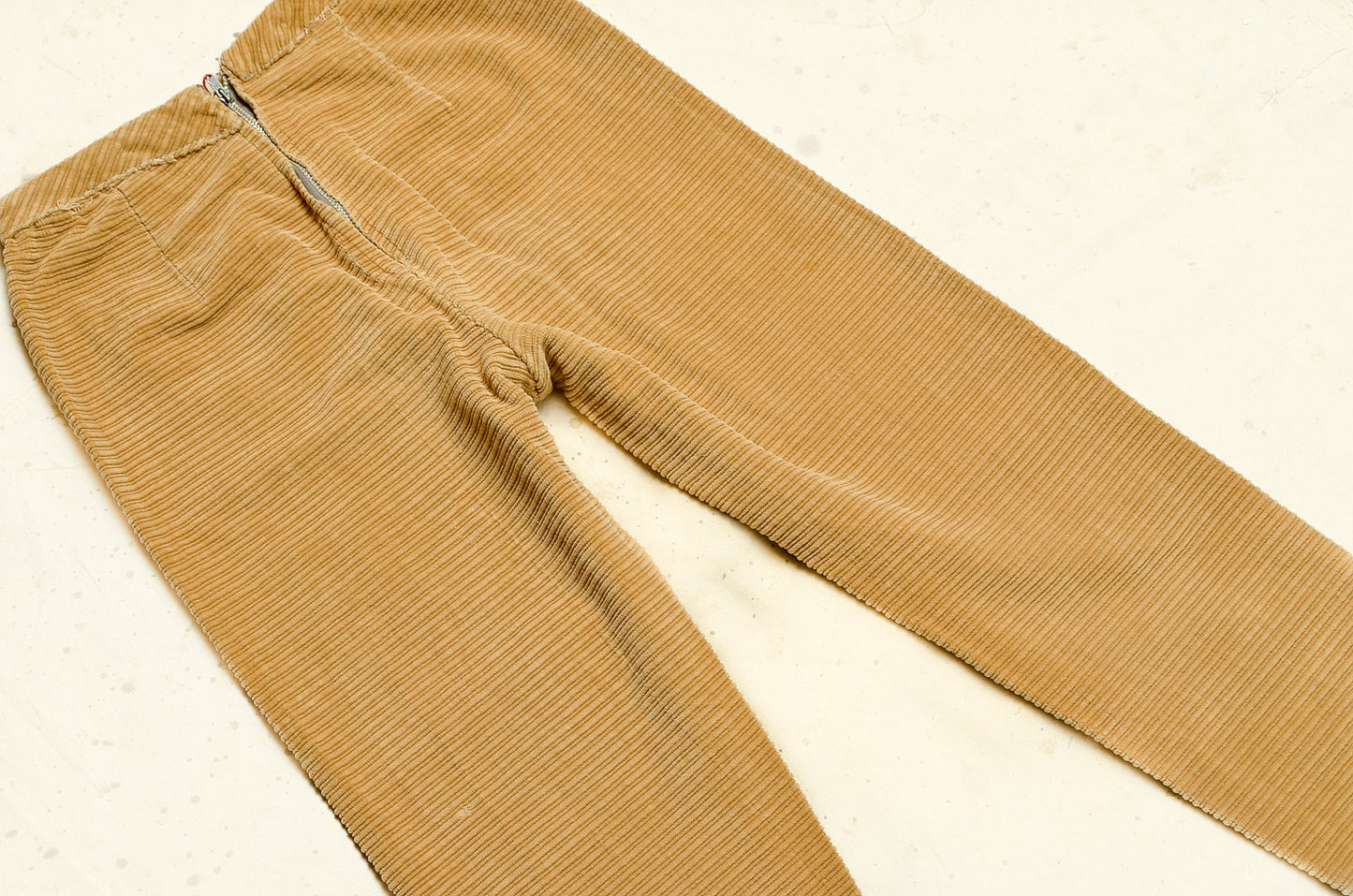 1950s Corduroy Cigarette Pants Light Brown High Waisted Tapered Trousers