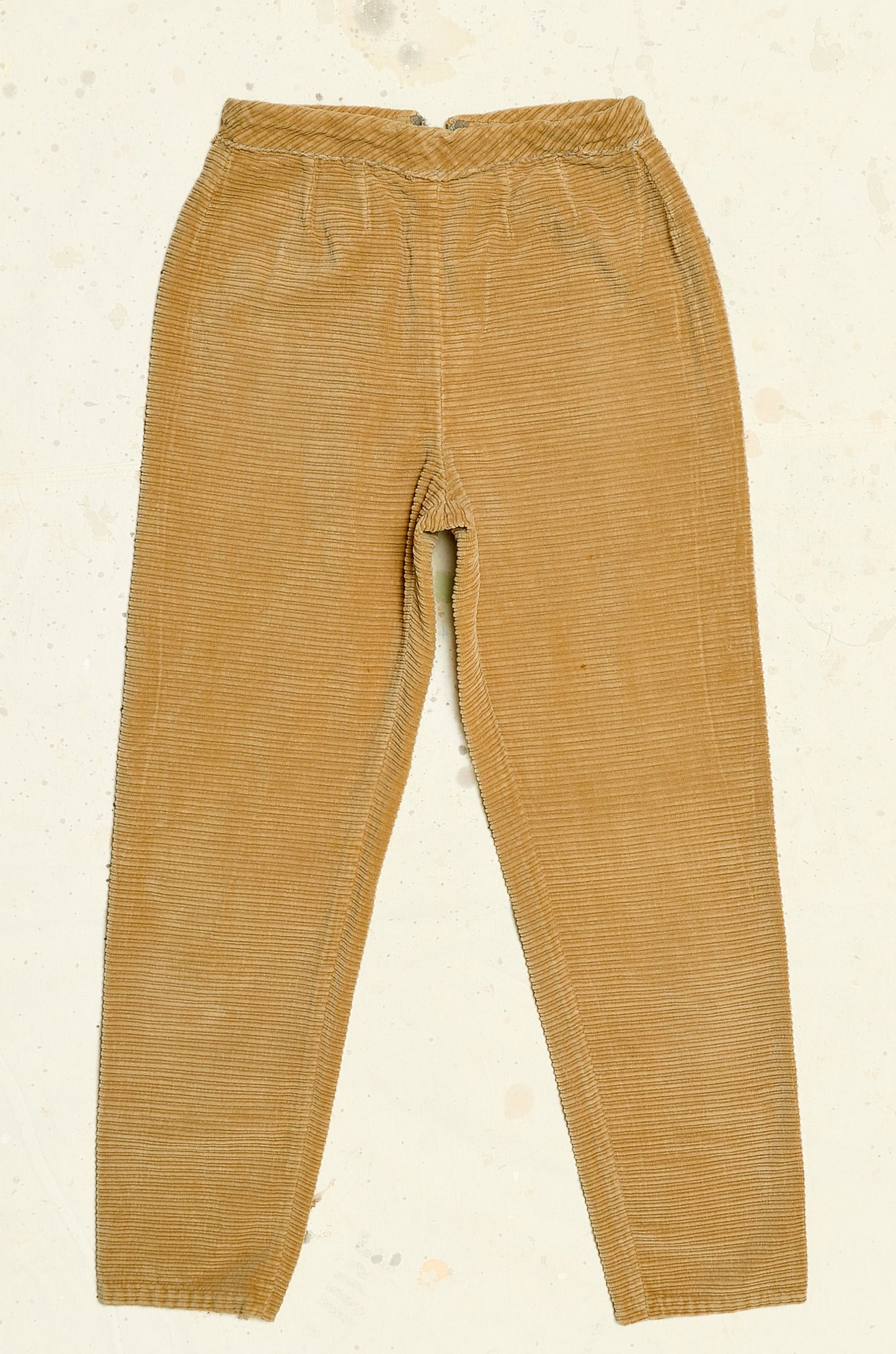 1950s Corduroy Cigarette Pants Light Brown High Waisted Tapered Trousers