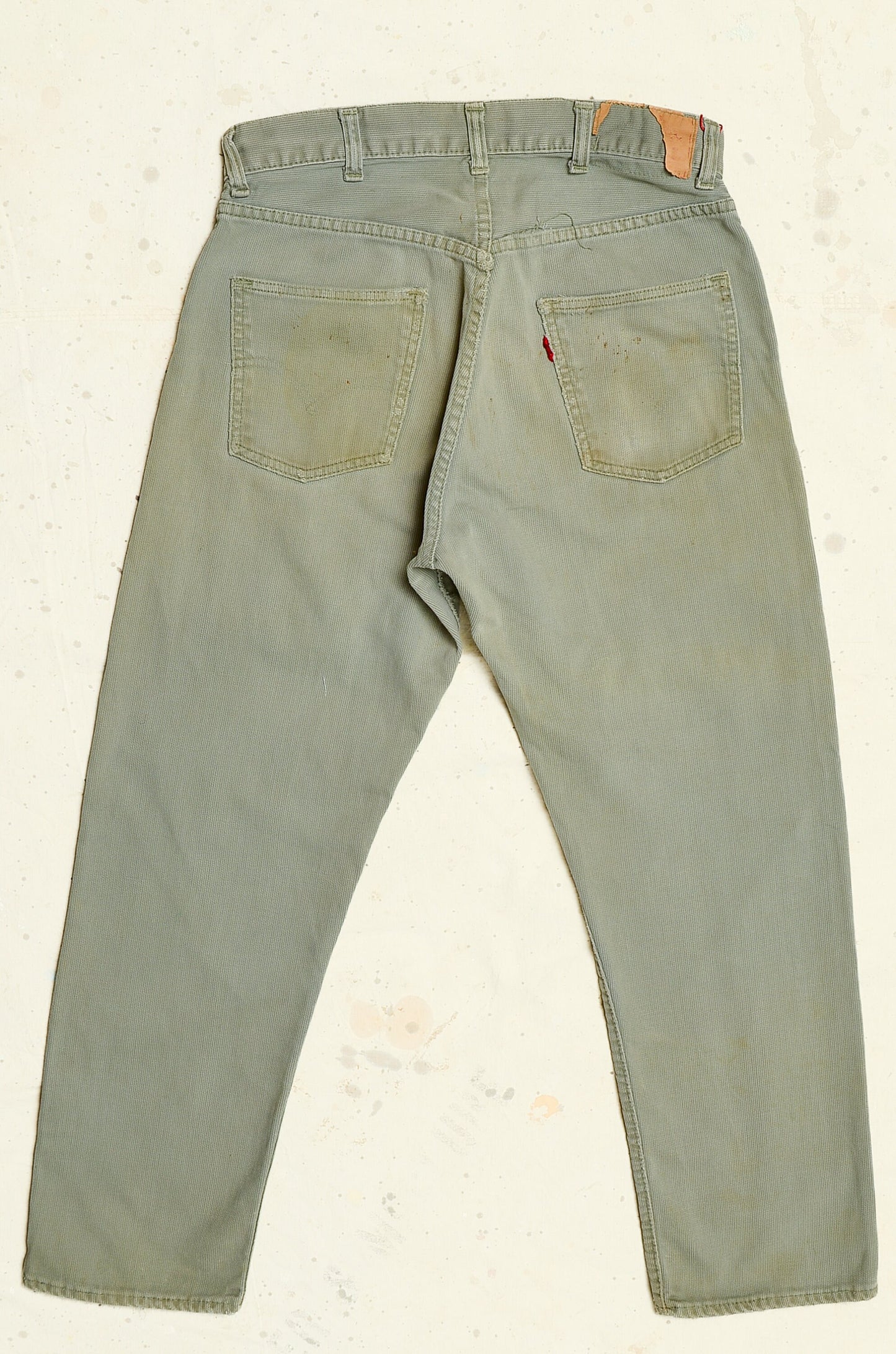 1960s Levis Big E 911B Grey Pique Corduroy Cotton Tapered Mod Jeans 29 x 26