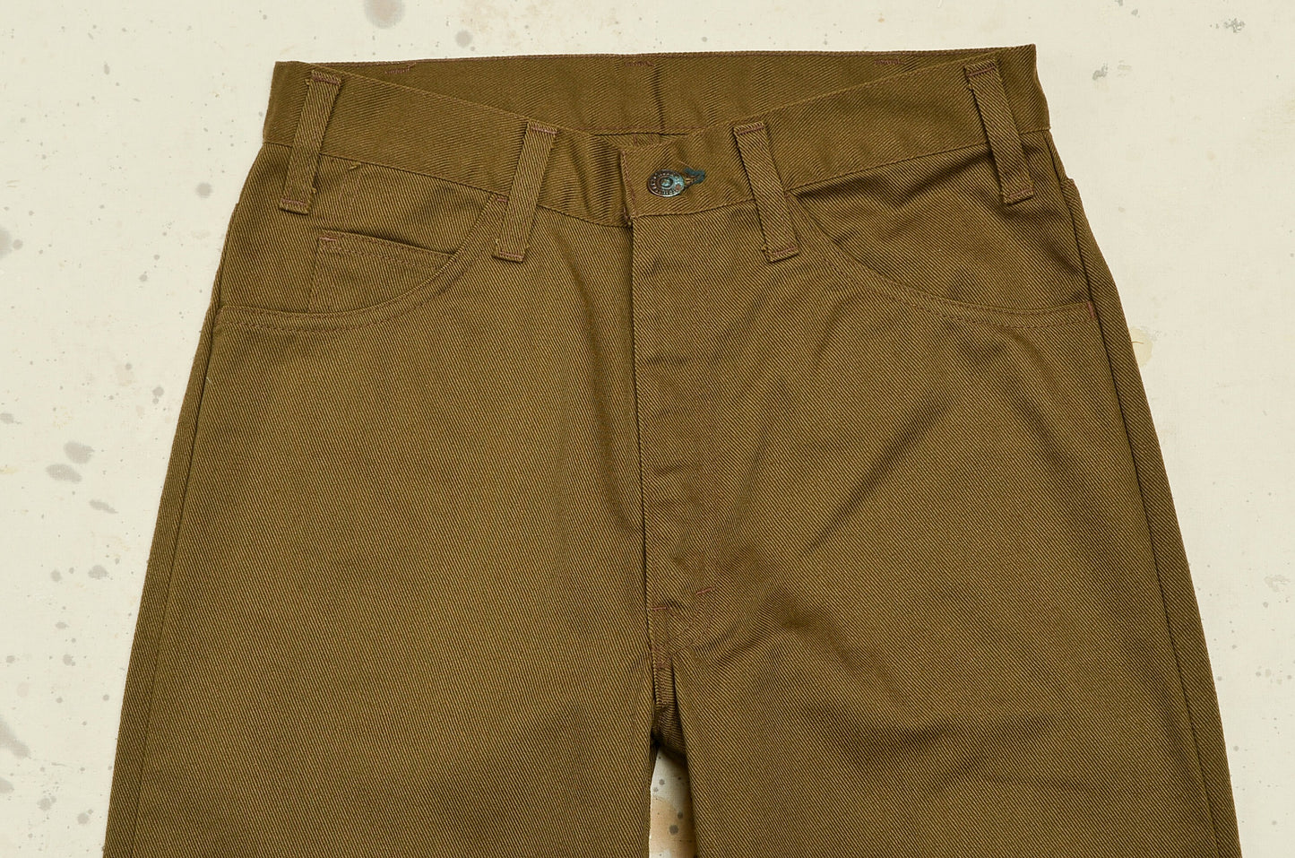 1970s Levis Big E Pants Sta Prest Coyote Brown Tapered Cut Jeans 28 x 27.5