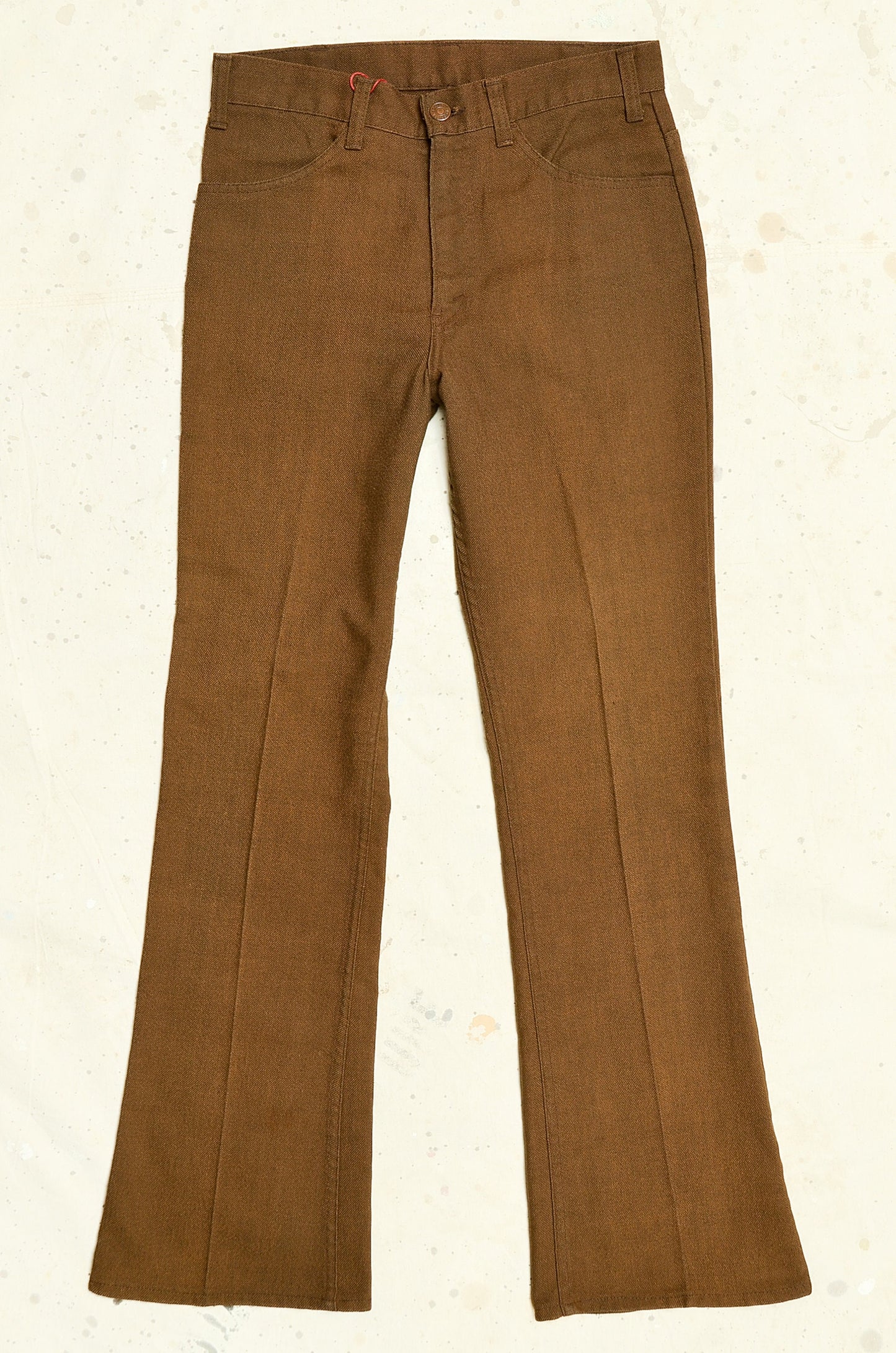 1970s Levis Big E Pants Sta Prest Coyote Brown Flared Jeans 29 x 31