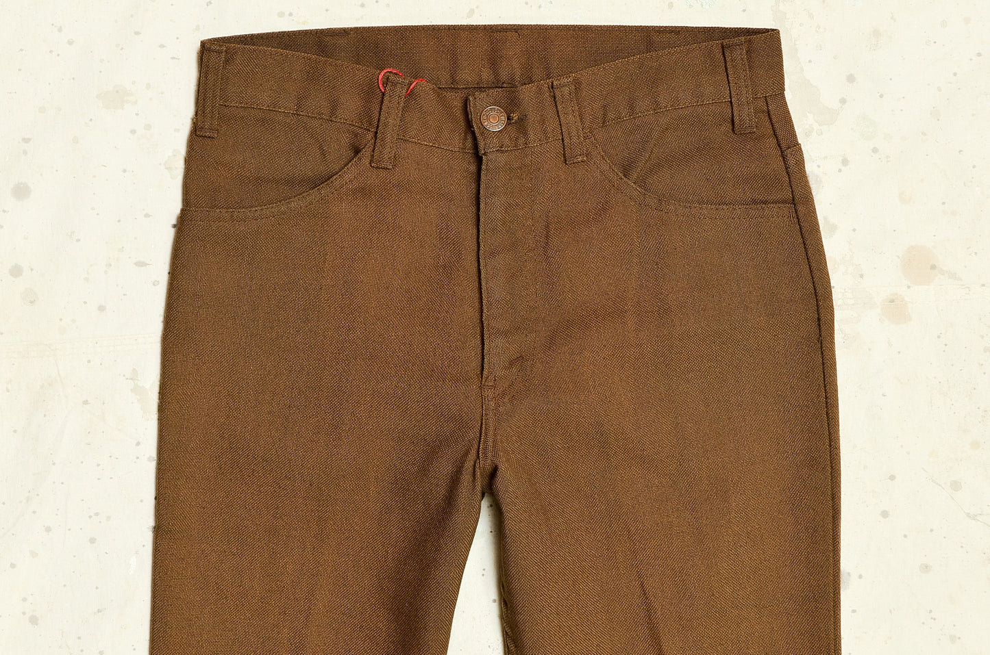 1970s Levis Big E Pants Sta Prest Coyote Brown Flared Jeans 29 x 31