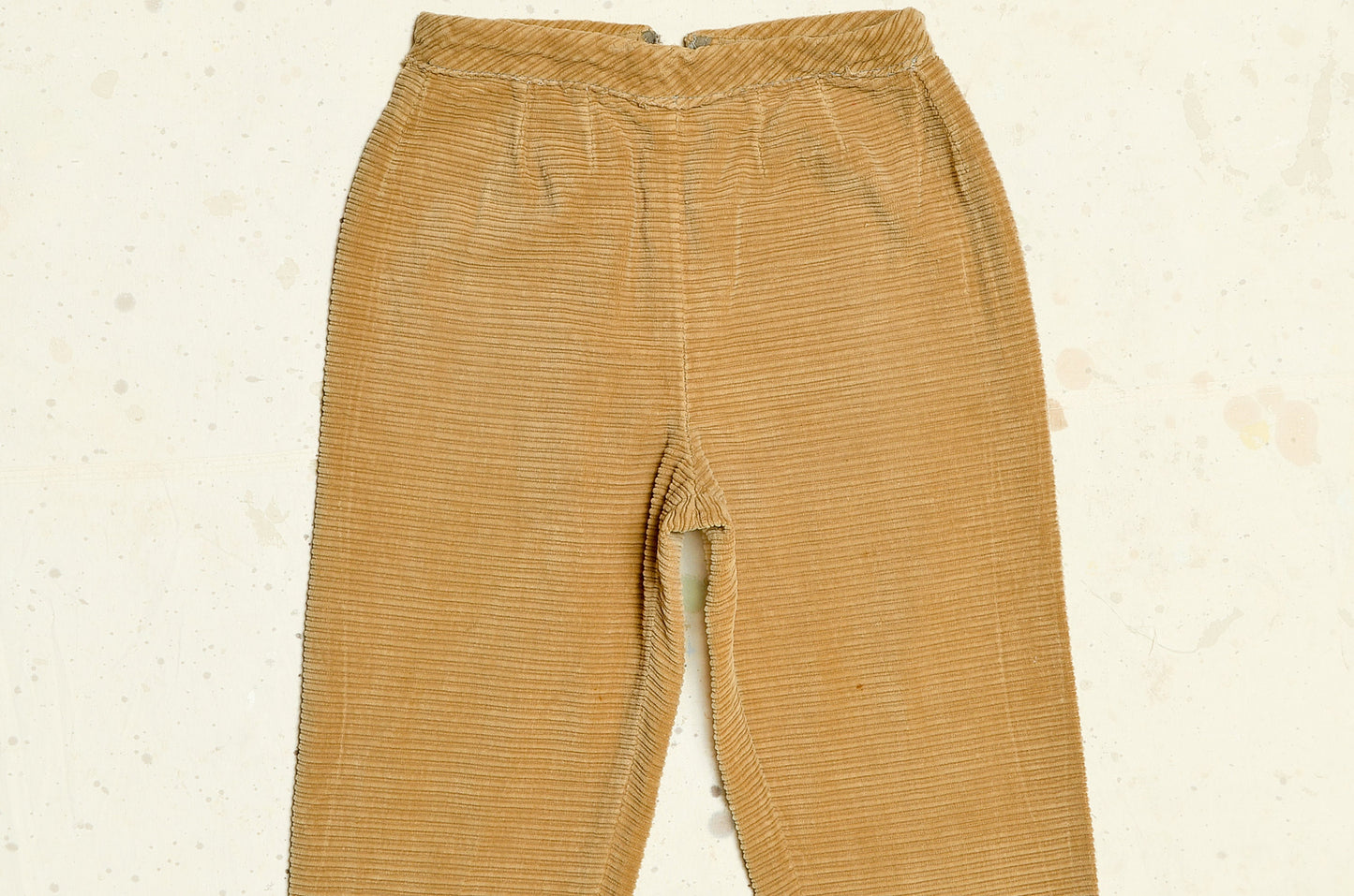 1950s Corduroy Cigarette Pants Light Brown High Waisted Tapered Trousers