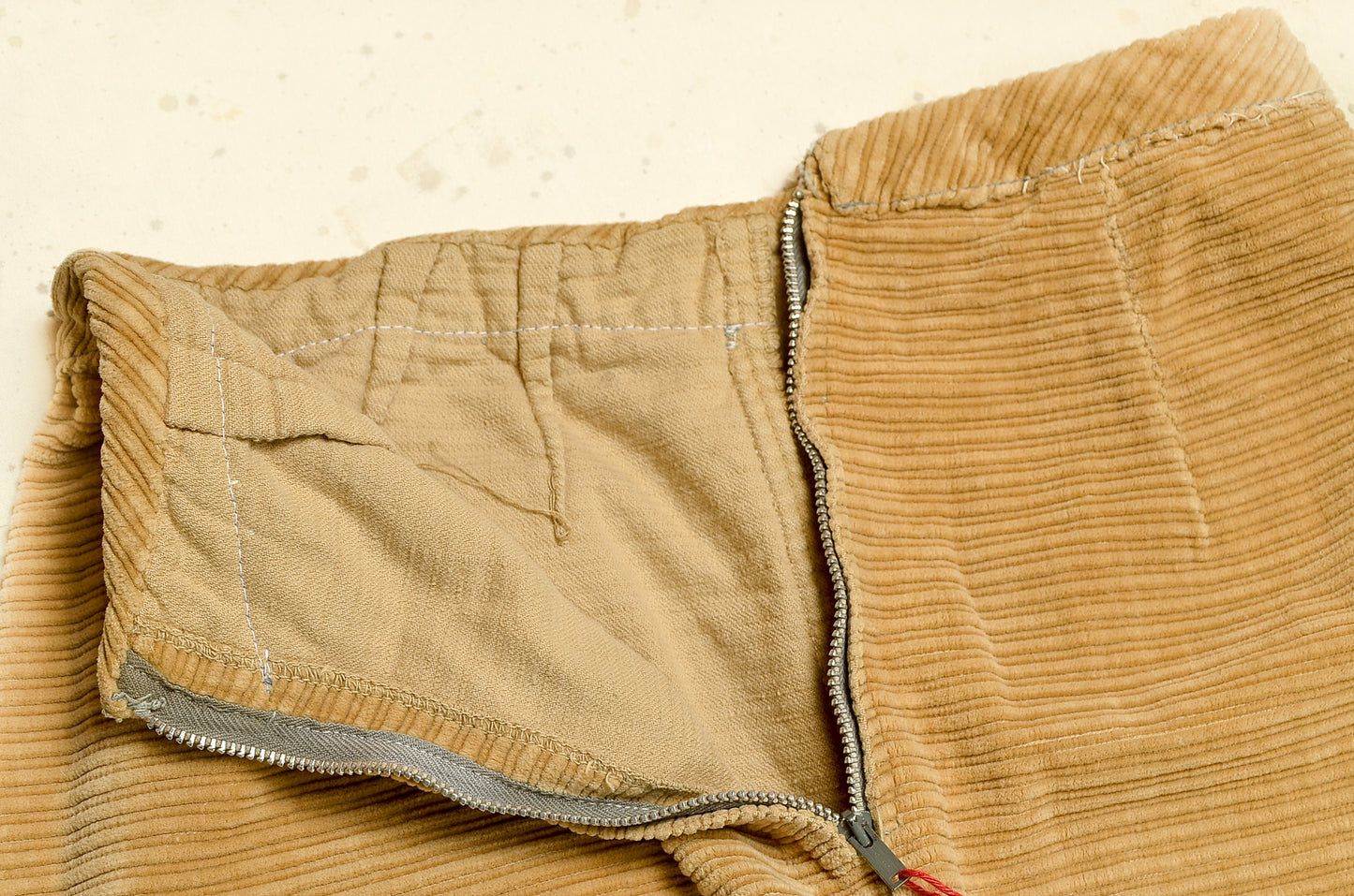 1950s Corduroy Cigarette Pants Light Brown High Waisted Tapered Trousers