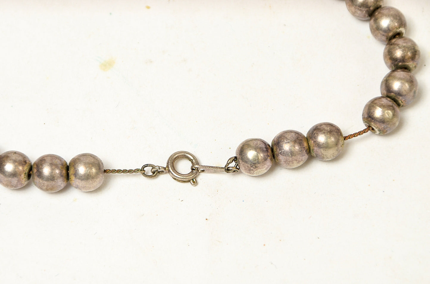 Vintage Navajo Pearls Sterling Silver Graduated Silver Pearl Necklace